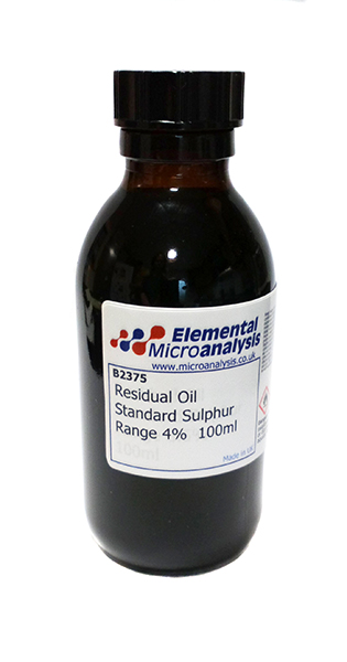Residual Oil Standard Sulphur Range 4%  100ml

Petroleum Distillates N.O.S 3 UN1268